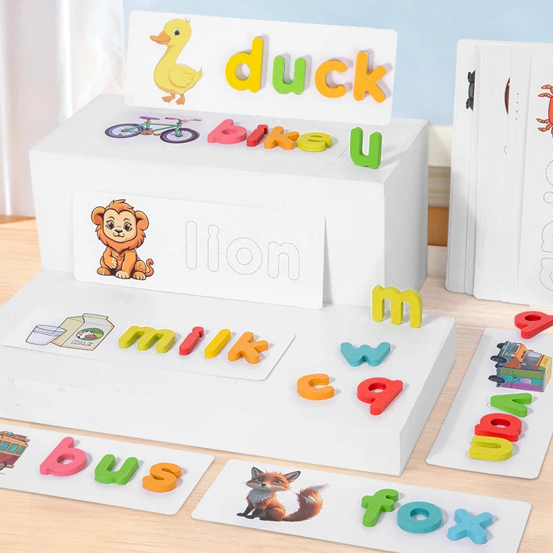 Wooden Alphabet Puzzle Animals Set - Word And Letters