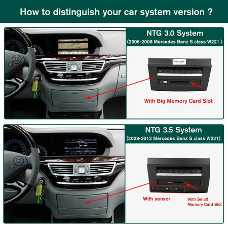 Wireless CarPlay Android Auto 10.25 Inch Screen for Mercedes Benz S-Class/CL W221 NTG3.0/3.5 System 2006-2012 With Navigation BT by InterCyprus Trading Ltd