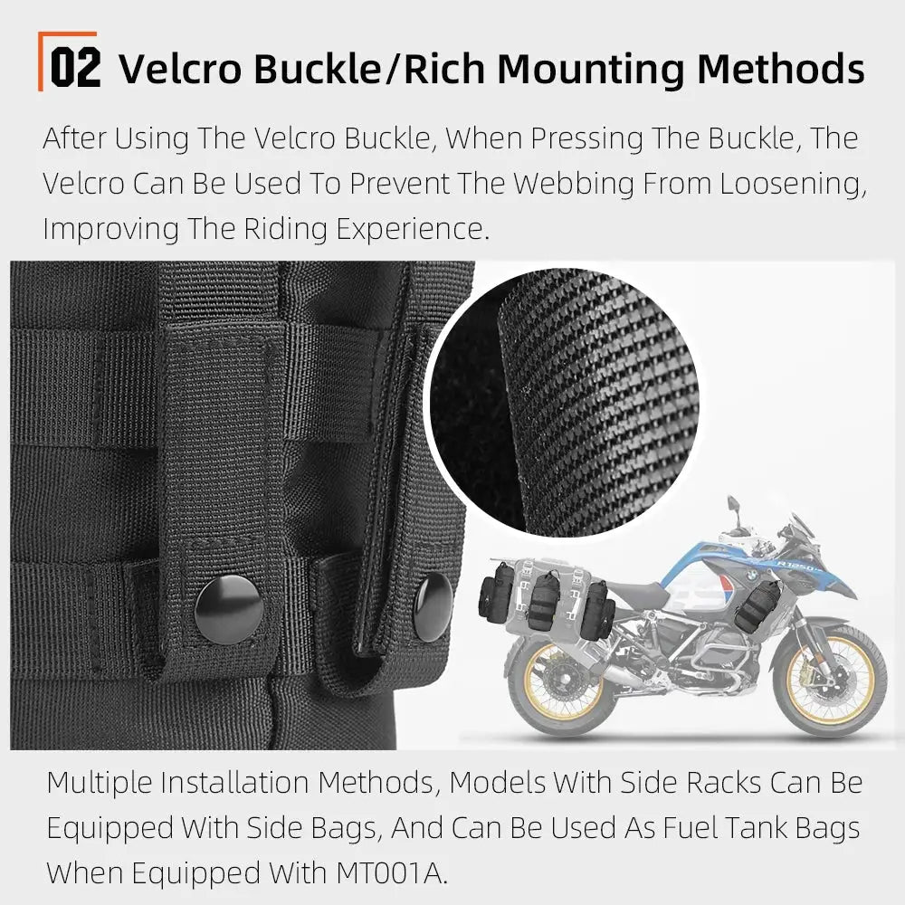 Rhinowalk Motorcycle Bottle Bag 1.5L Insulated Kettle Bag Portable Motor Water Bottle Bag Rich Mount Method With Molle System by InterCyprus Trading Ltd