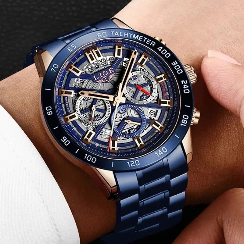 LIGE 2024 Men Watch &ndash; Waterproof Chronograph Quartz