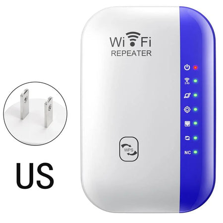 300Mbps Wireless Wi-Fi Range Extender for Seamless Connectivity US-Blue