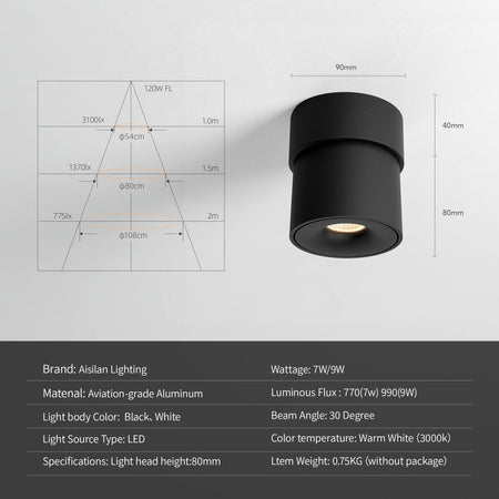 Aisilan LED Ceiling Spotlight - Rotation Adjustable