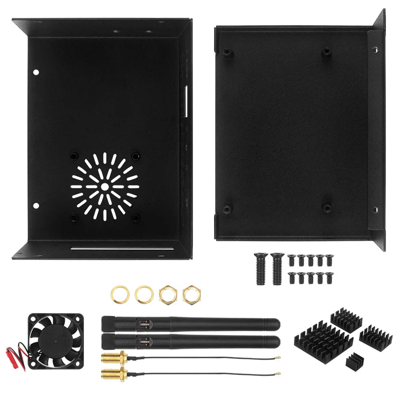 Metal Case for Orange Pi 5 Plus &ndash; Enhanced Cooling with Optional Antenna Case-Heatsinks