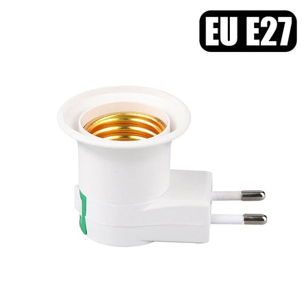 Flexible E27 Lamp Holder with On/Off Switch and Multiplug Adaptability EU Plug