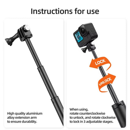 BSLIUFANG Buoyancy Extendable Selfie Stick Tripod for GoPro &amp; Insta360