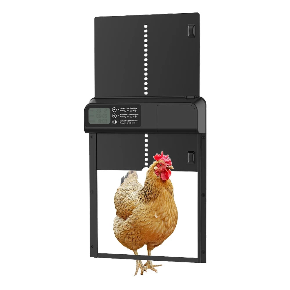 Automatic Chicken Coop Door &ndash; Intelligent Auto Timer Black