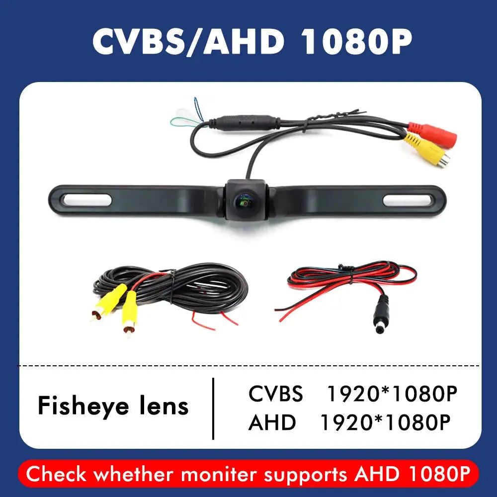 180 Degrees 4K 1080P Car Rear View Camera AHD Waterproof Small License Plate Frame Night Vision CCD Backup Car Reversing Camera by InterCyprus Trading Ltd