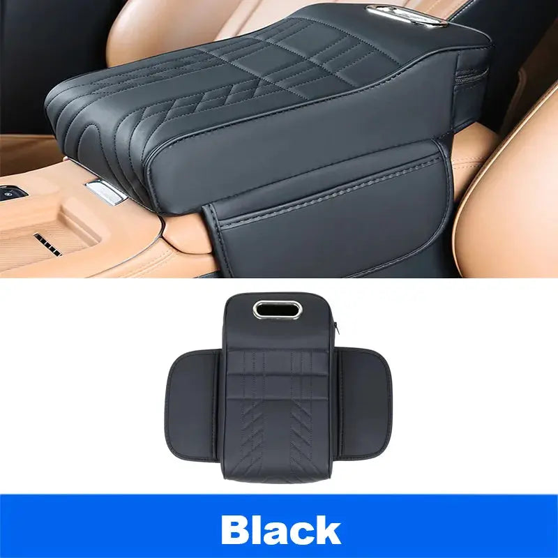 Vtear Universal Car Armrest Pad Heightening Cushion Elbow Support With Side Storage Pockets PU Memory Foam Interior Accessories by InterCyprus Trading Ltd