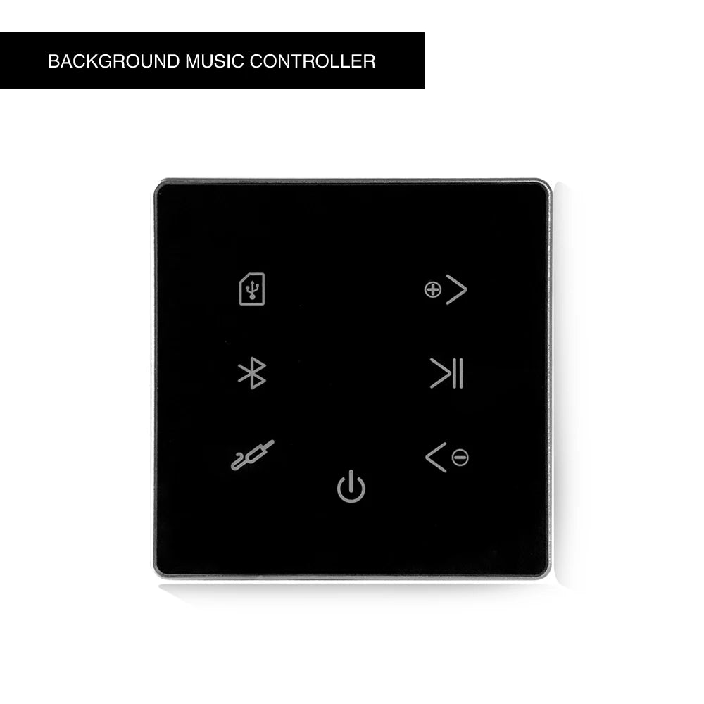 YINLEENCL Mini Touch Smart Bluetooth Wall Amplifier with Remote Control 4CH Black