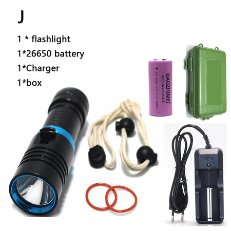 Waterproof IPX8 Diving Flashlight &ndash; Ultra-Bright LED with 100 Meter Range