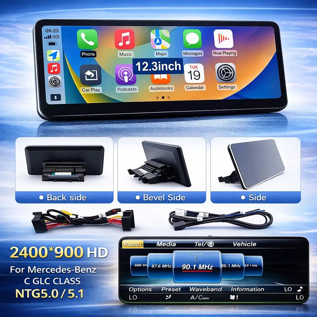2400×900 12.3“ Ultra-thin Multimedia Touchscreen Wireless CarPlay Android Auto For Mercedes-Benz W205 X253 GLC C Class Airplay by InterCyprus Trading Ltd