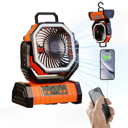 LASUTUM 20000mAh Battery Operated Fan &ndash; Powerful Cooling for Outdoor Adventures