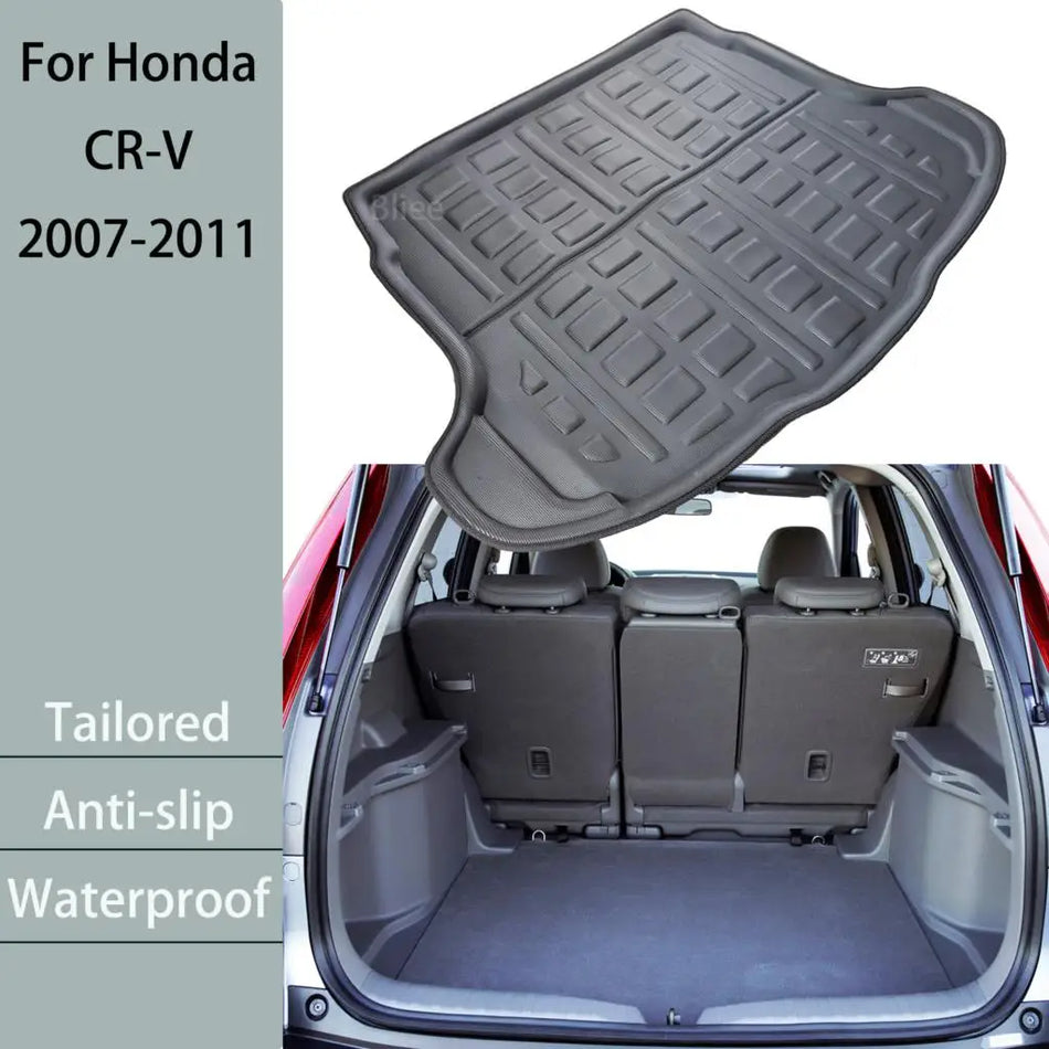 Tapete de Bagageira Traseiro Personalizado EVA Preto Honda CR V 2007 2011