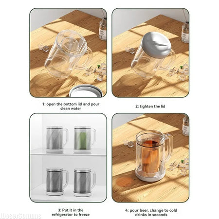 Creativity Beer Mug &ndash; Freezing Double Layer Chilled Cup