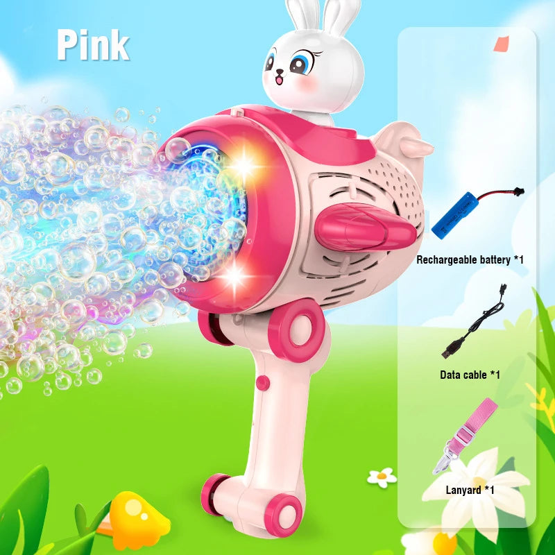 Electric Rabbit Bubble Gun &ndash; Automatic Bubble Machine pink
