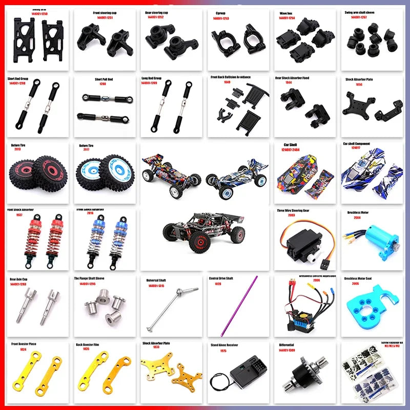 Kit de Piezas de Repuesto para Coche RC Motor Brushless para WLtoys 124007, 124016, 124017