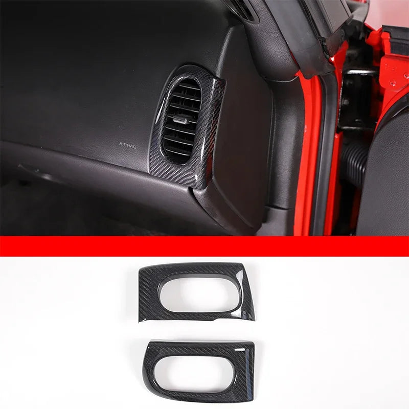C6 Corvette Carbon Fiber Air Vent Frame Sticker 2Pcs