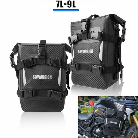 SOYAVISION Motorcycle Bumpers Bag &ndash; Waterproof Tool Storage Solution 7L-9L BLACK 2pcs