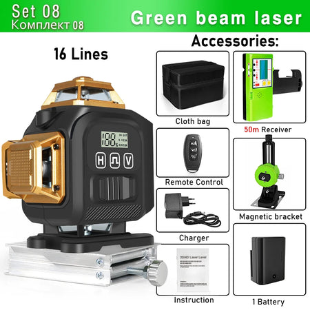 IE16Q &ndash; 360 Degree Self Leveling Laser With Green Beams IE16Q-DC11G