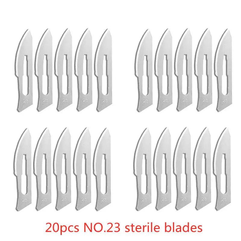 Sterile Carbon Steel Surgical Blades &ndash; Precision Cutting 20pcs NO.23