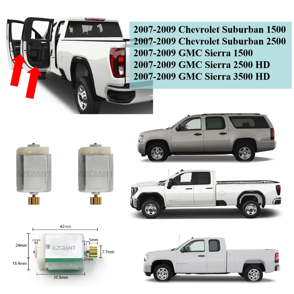 Durvju slēdzenes motora nomaiņa Chevrolet Suburban un GMC Sierra priekšējām durvīm 12V DC