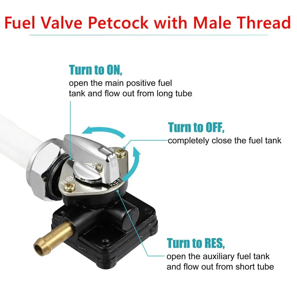61338-94D Fuel Valve Petcock with Male Thread Fit for Harley FLST FXST FLT FXD 1995-2001 Motorcycle Parts by InterCyprus Trading Ltd