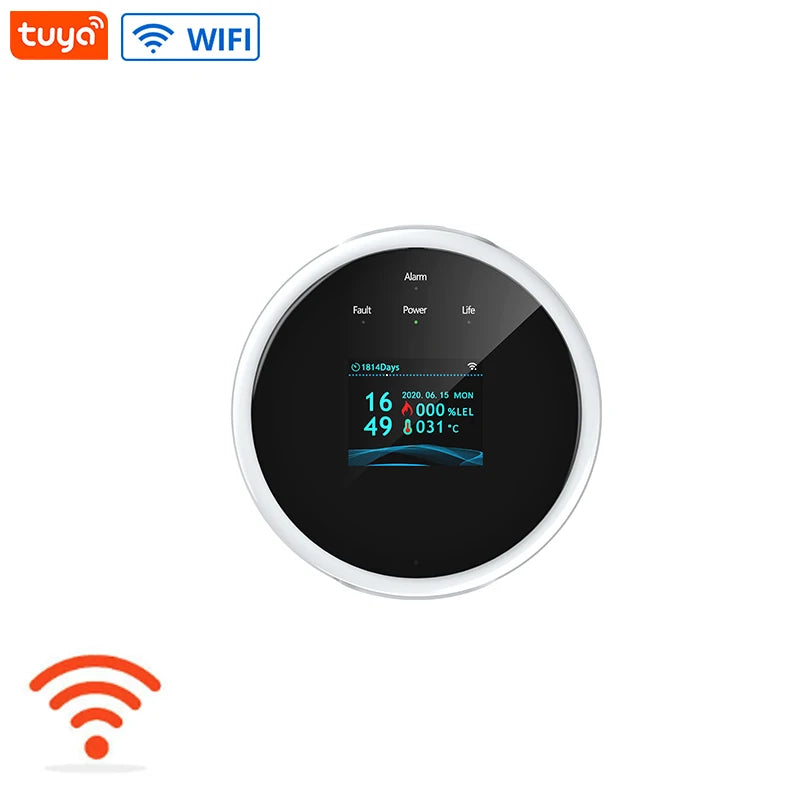 GS91 Gas Detector &ndash; WiFi Tuya Smart Alarm With LCD Display Yellow