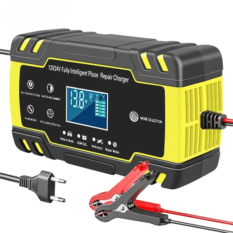 12V 24V Импульсный Ремонтный Зарядное Устройство для Аккумуляторов с ЖК-Дисплеем AGM