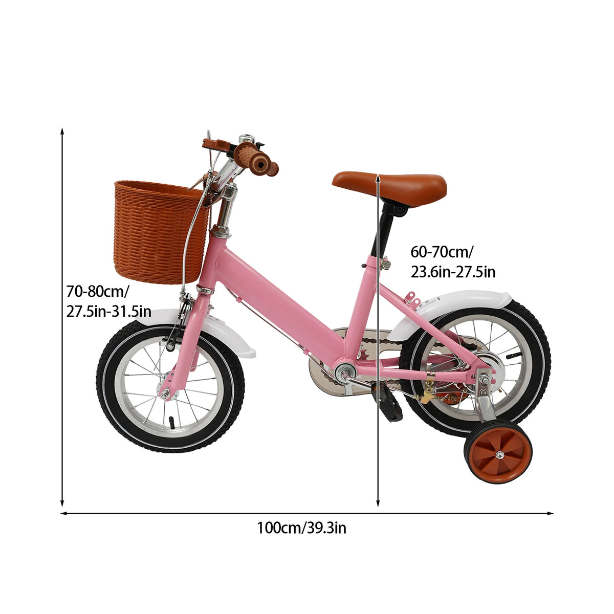 12 Inch Kids Bike With Training Wheels &ndash; Dual Brakes Pink / GERMANY
