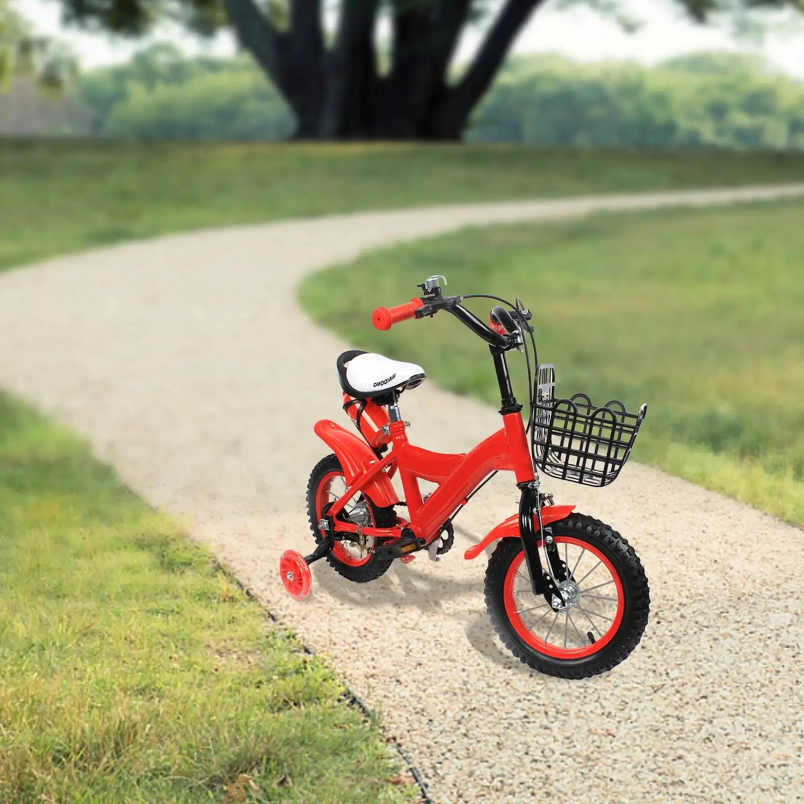 12 Inch Red Kids Bike &ndash; Adjustable Seat, Training Wheels GERMANY