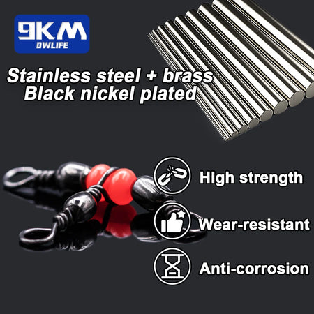 Premium 3 Way Barrel Swivels - 25~100 Pcs Fishing Line Connectors