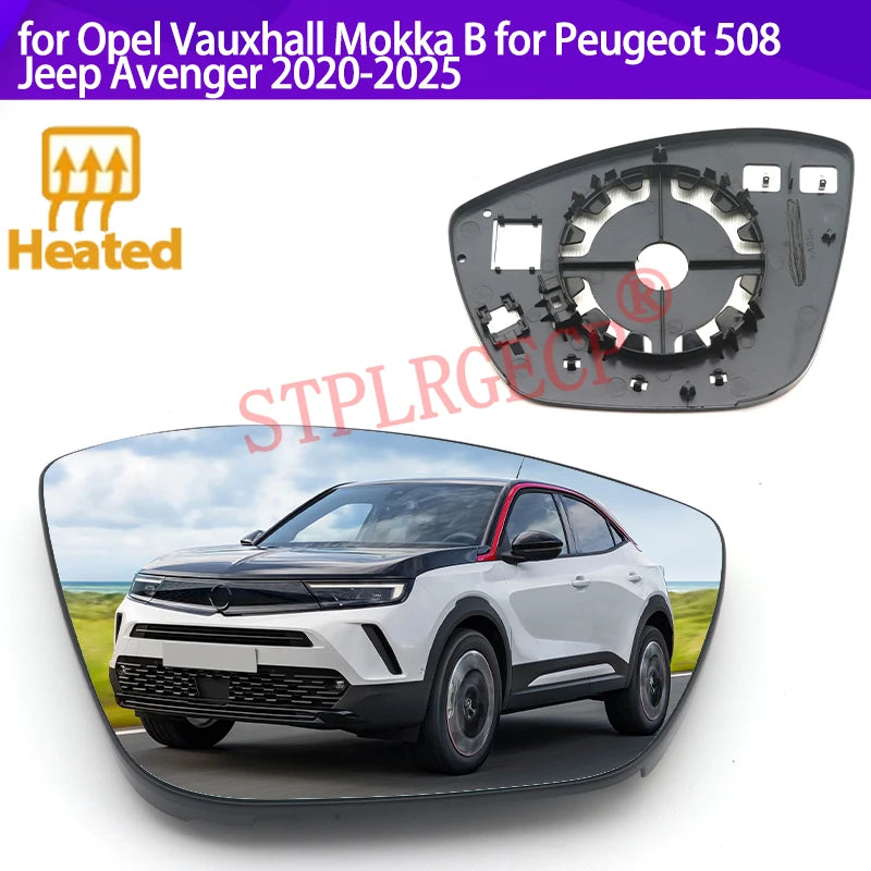 Cristal del Espejo Retrovisor Calefaccionado para Opel Mokka B Peugeot 508 Jeep Avenger