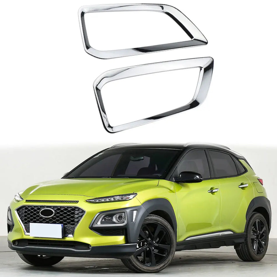 Kryt lampy mlhového světla, dvoudílná sada s chromovým rámečkem pro Hyundai Kona Encino Kauai 2017 až 2020