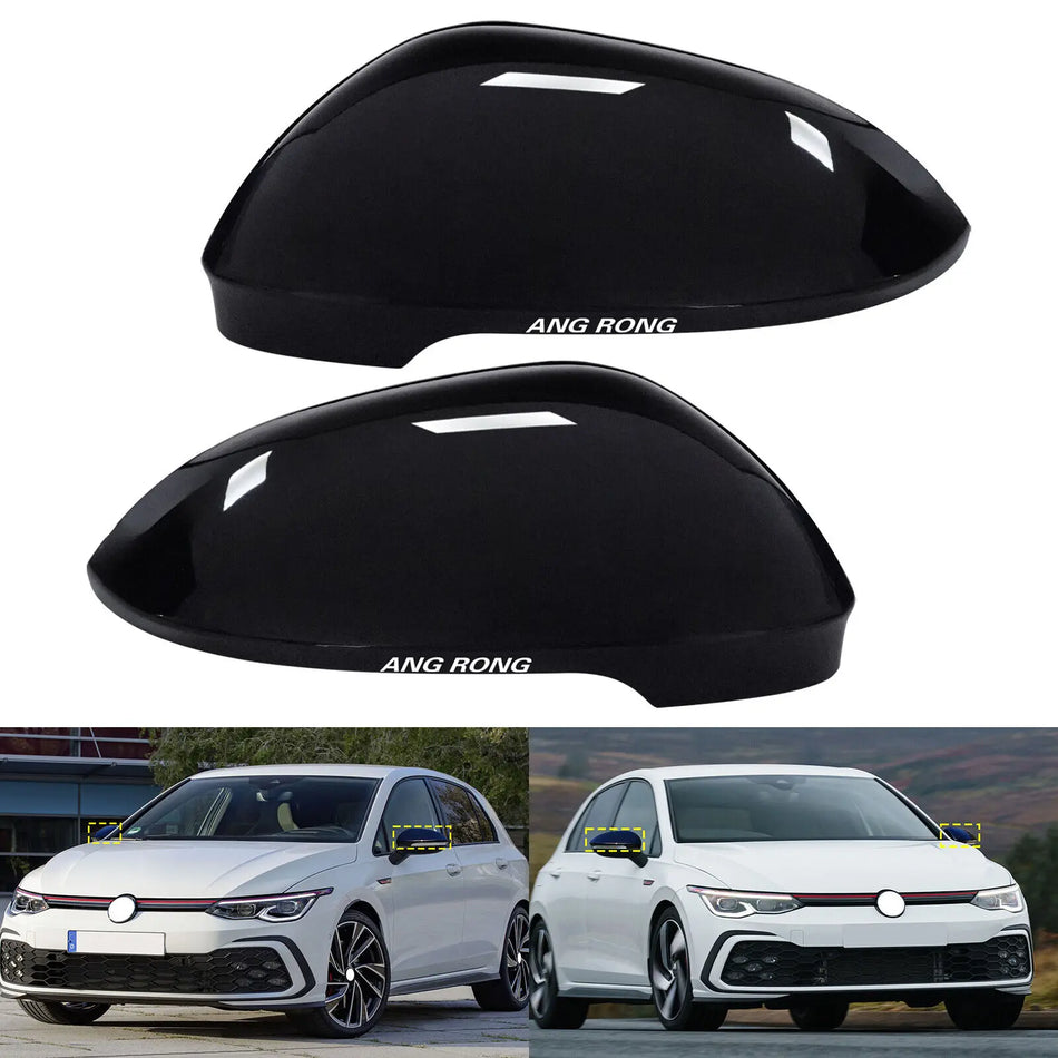 VW Golf MK8 Wing Mirror Cover Caps Gloss Black Painted Finish