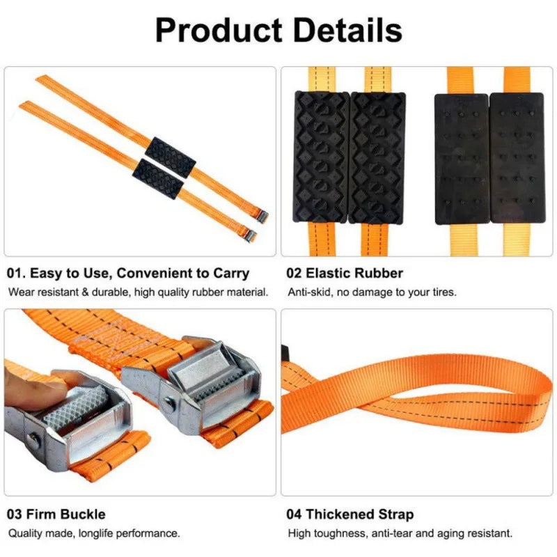 Anti-Skid Car Tire Traction Blocks 1/2pcs &ndash; Universal Fit