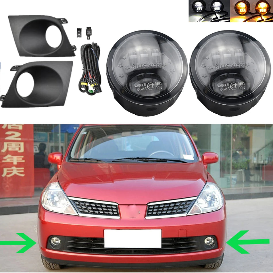 Miglas lukturu komplekts ar LED Nissan Tiida Latio 2005-2008