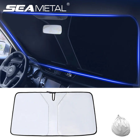 SEAMETAL Foldable Car Windshield Sun Shade for UV Protection and Summer Cooling