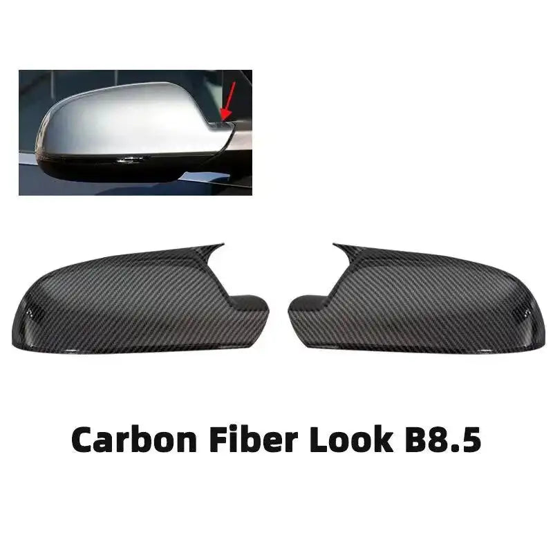 Audi Rearview Mirror Cover Wing Cap Exterior Door Shell Trim Carbon Look-B8.5