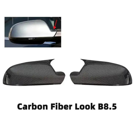 Audi Rearview Mirror Cover Wing Cap Exterior Door Shell Trim Carbon Look-B8.5