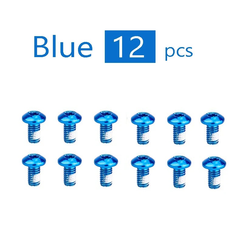 Bike Disc Brake Rotor Bolts &ndash; Durable Steel T25 M5x9 Secure Fit Blue 12pcs
