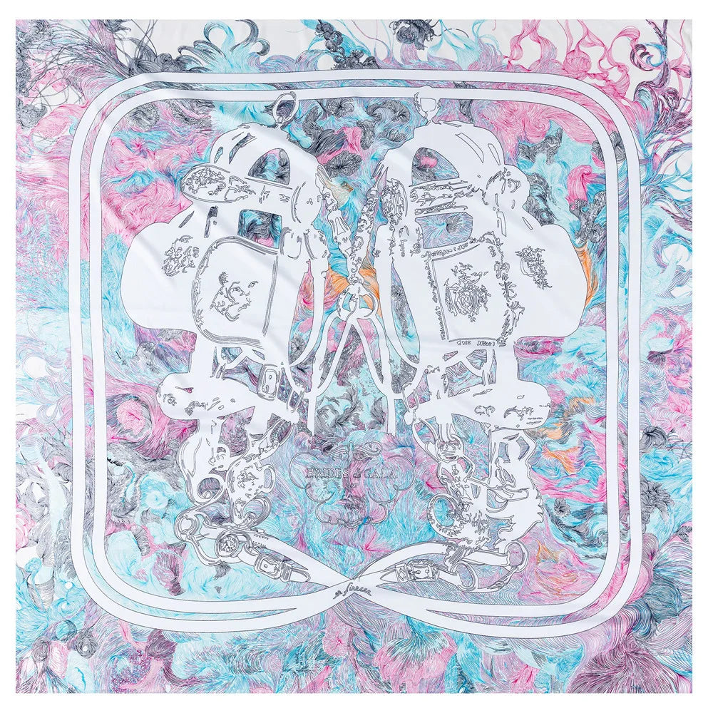 POBING Silk Scarf &ndash; Luxurious Back Garden Print