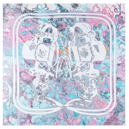 POBING Silk Scarf &ndash; Luxurious Back Garden Print