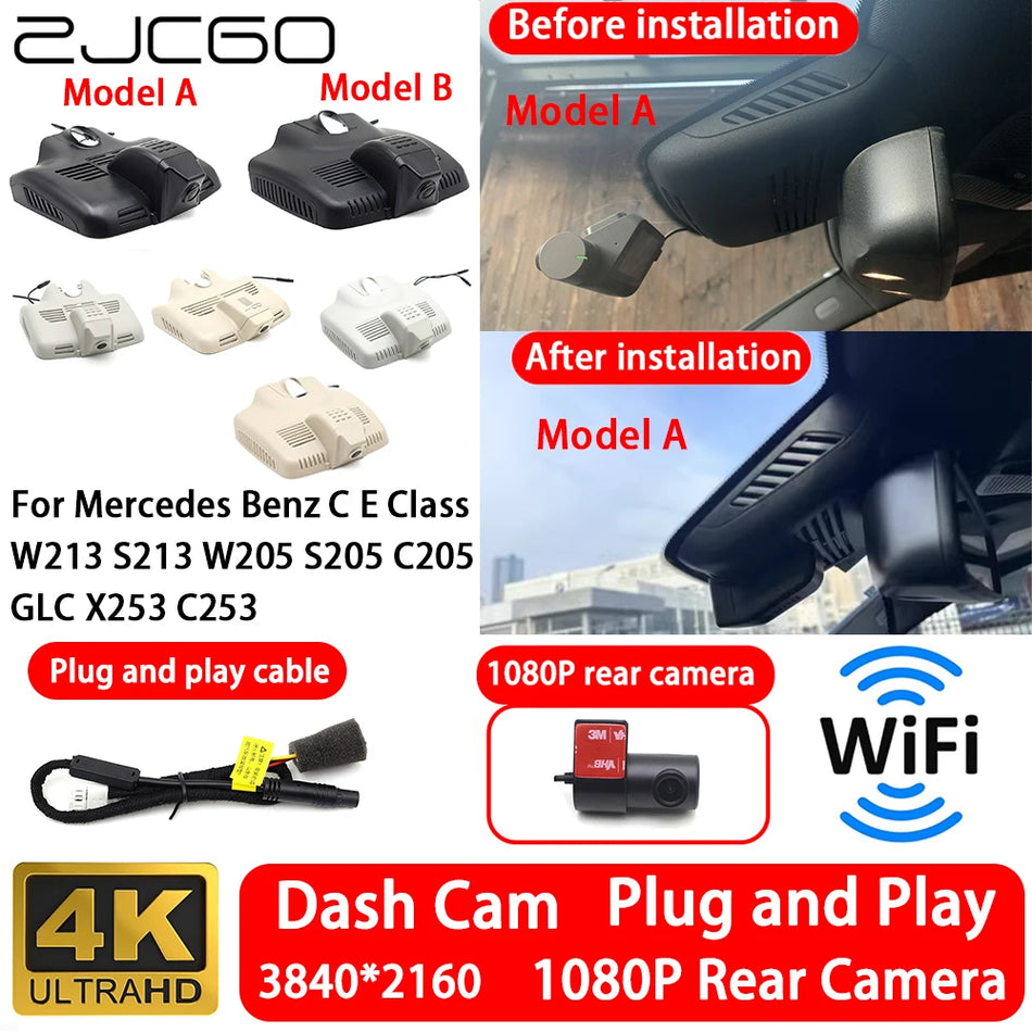 4K dvojna Dash Cam za Mercedes-Benz W213/S213, W205/S205, C205, GLC X253/C253