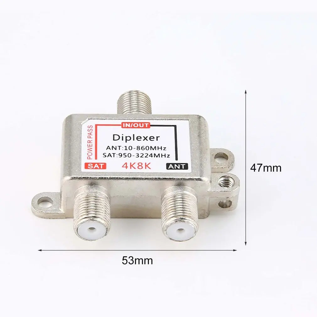 2 in 1 2 Way Satellite Splitter TV Signal Cable Signal Mixer 4K8K SAT/ANT Diplexer Satellite Separation RF Signals Dropshipping