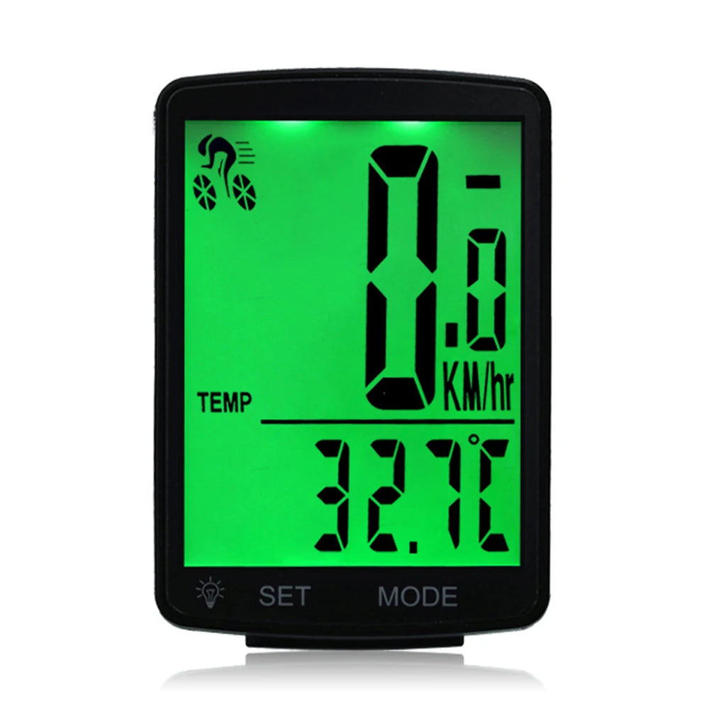 Multifunctional LCD Bicycle Computer &ndash; Wireless Speedometer Green