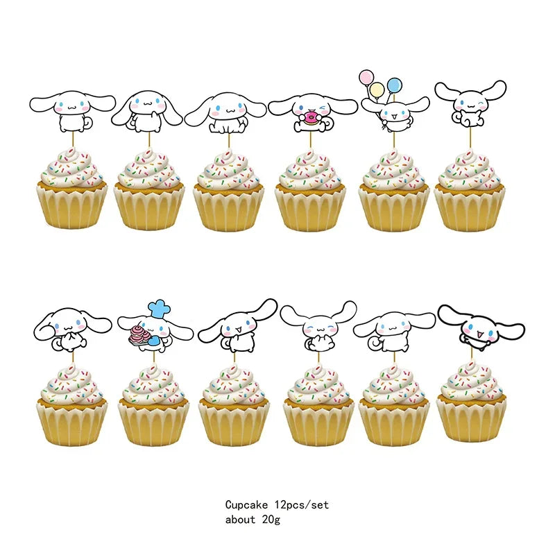 Cinnamoroll Kids Birthday Party Tableware Set Cupcake 12Pcs