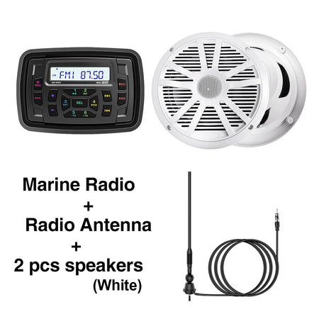 AKAMATE RV Radio MP3 Media Player &ndash; Waterproof Bluetooth radio white ant