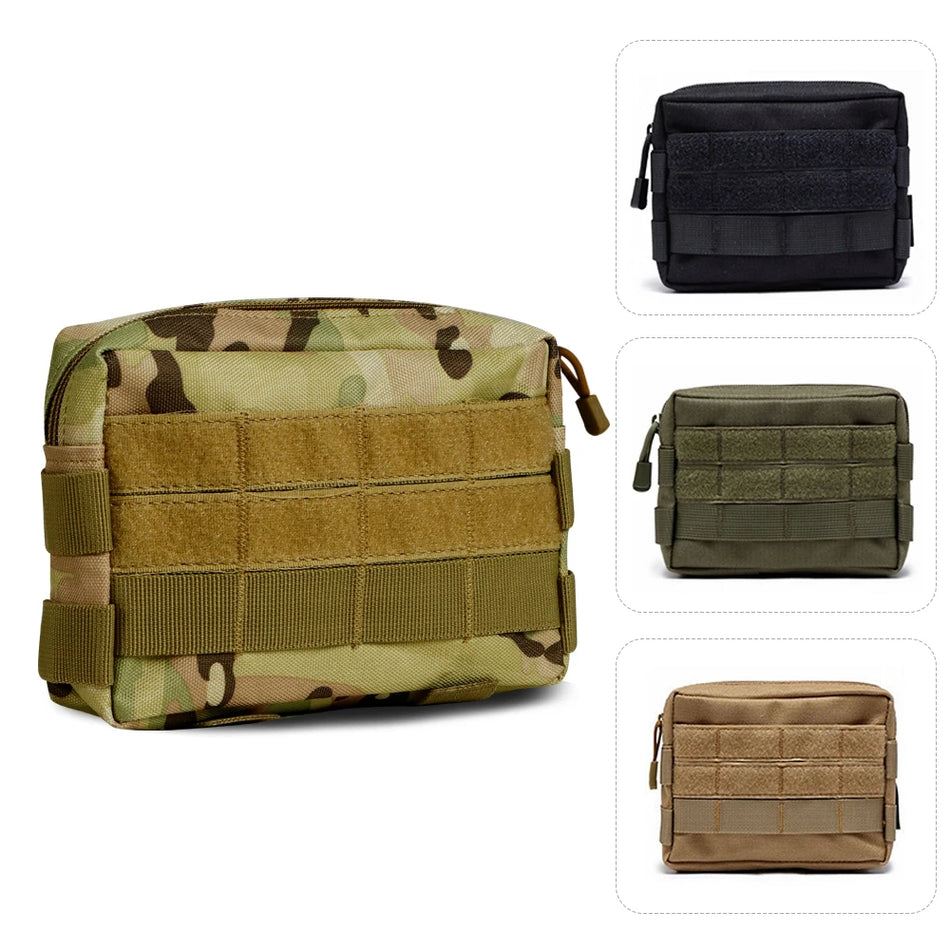 Pouch amministrativo tattico in nylon compatto con chiusura a zip sicura