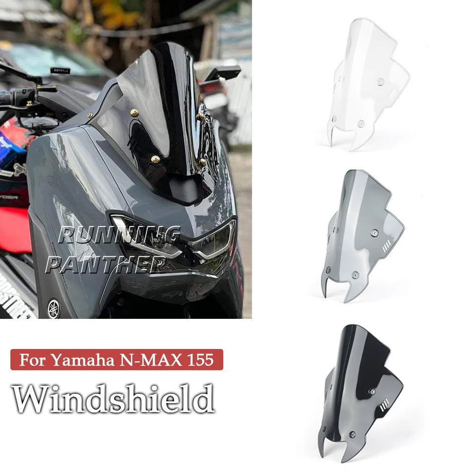 Vējstikla aizsargs Yamaha Nmax 155 Melns, Caurspīdīgs, Pelēks