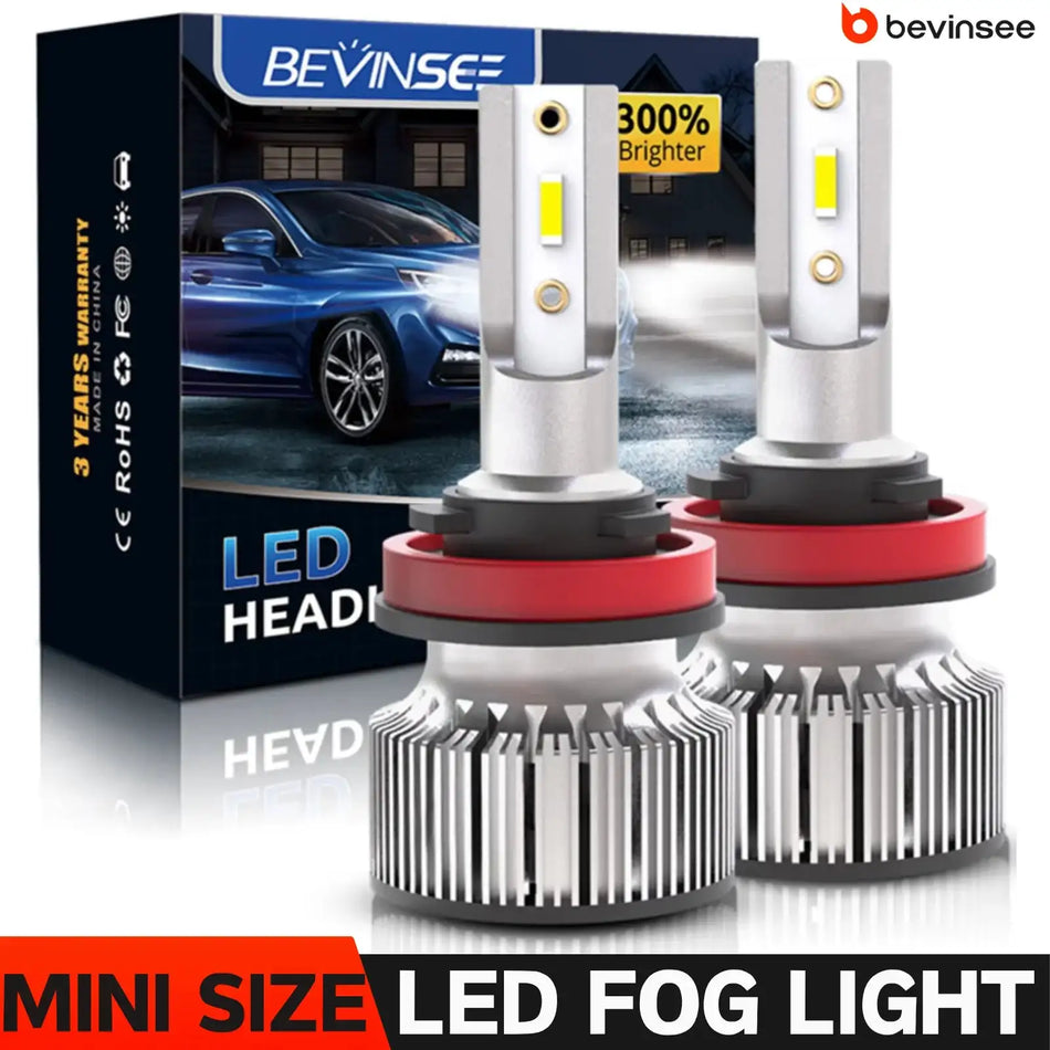Bevinsee 60W LED Mistlamp Set H11 H7 9005 9006 H8 H9 6000K